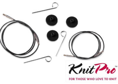 Тросик черный-серебро, KnitPro